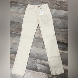 Frame Denim Straight Leg Beige Jeans